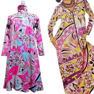 Vintage 1970’s Dress by Eduardo for Saks Fifth Avenue Pucci Style Psychedelic